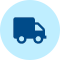 Truck icon representing free compounded medication refills and delivery of custom medications.